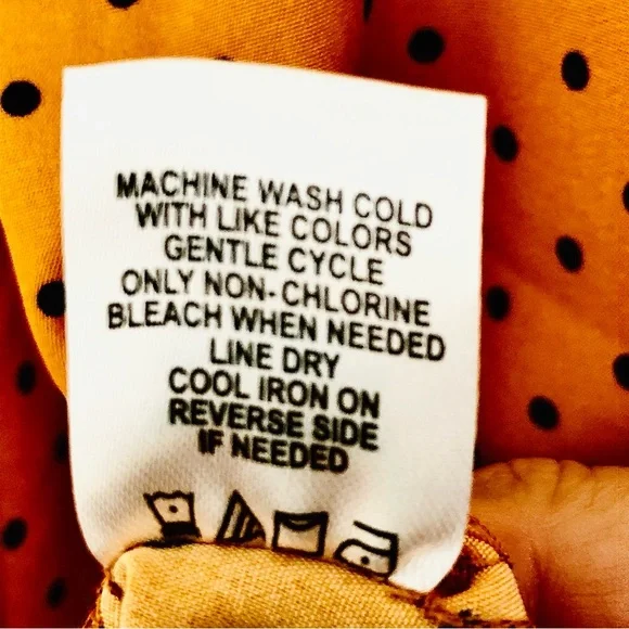 DONATED   Adrienne Vittadini Silky Polka Dot Oversize Logo-Pocket Blouse - Picture 9 of 12